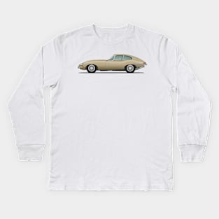 Jaguar E Type Fixed Head Coupe Golden Sand Kids Long Sleeve T-Shirt